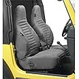 Bestop 2922609 Charcoal Seat Covers for Front High-Back Seats - Jeep 1997-2002 Wrangler; Sold as Pair; Fits Factory Seats
