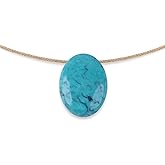 Sol N Touch Zodiac Series Gemstone Necklaces for Women - Oval Cut Cabochon Cute Necklaces Gifts for Women & Teens - 17"-19" long Nylon-coated Monofilament 0.03" thick Cord