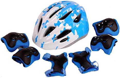 ADMIRE Kids Skateboard Skate Scooter Cycling Bike Helmet with Safety Knee Pads Elbow Wrist Protection Set Adjustable from Toddler to Youth Size for 3-10 Years Old Boys and Girls