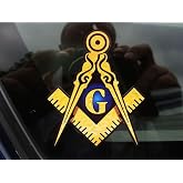 ProSticker 004 (One) 4" Masonic Series Freemason Compass Square Decal Sticker