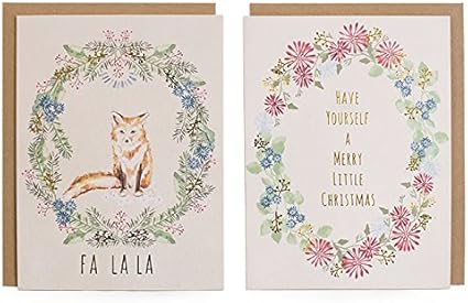 Papaya coronas de Navidad en caja tarjetas: Amazon.es: Oficina y papelería