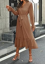 BTFBM Women's Casual Dresses Long Sleeve Wrap V