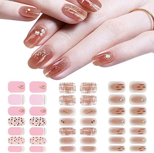 Nail Stickers, Hand Stickers, Just Apply, 3D Nail Stickers, Gel Nail Stickers, Manicure, Nail Art, Nail Wrap, Nail Accessories, Women’s, Popular, Cute, Flowers, Simple, Stylish, Christmas, New Year, Spring, Summer, Autumn, Winter, Set of 3