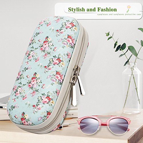Skycase Sunglasses Case for Women Semi Hard Eyeglasses Case Holder Floral 27