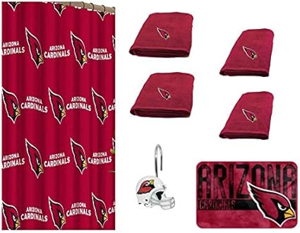 Amazon Com Nfl Arizona Cardinals 18 Piece Bath Ensemble Set