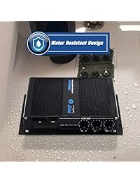 Amplificador de automóvil Pyle Home Marine   2 canales compacta y puenteable 200 vatios RMS 4 OHM Estéreo monobloque de rango completo y resistente al agua   Receptor de audio inalámbrico Bluetooth con pantalla digital LCD (PFMRA340BB)