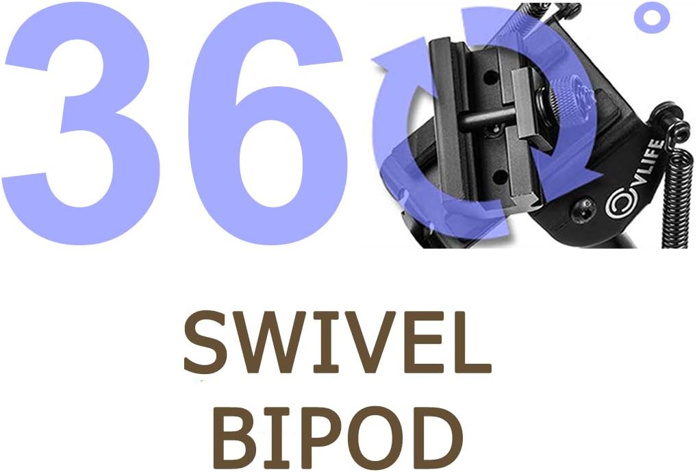 CVLIFE 6-9 Inches Tactical Bipod Adjustable Spring Return with 360 Degree Swivel Picatinny Adapter : Sports & Outdoors