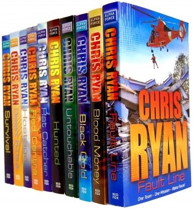 Alpha Force 10 Books Collection Set Chris Ryan (Alpha Force) (One Team - One Mission) (Chris Ryan) (Survival, Desert Pursuit, Hostage, Red Centre, Rat Catcher, Hunted, Untouchable, Black Gold, Blood Money, Fault Line)