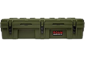 ROAM ADVENTURE CO. Roam Rugged Case - Rooftop Cargo Carrier Camping Gear Storage Box - Truck Bed Organizer - Overlanding Gear Truck Bed Storage Camping Storage, LLDPE Shell Lockable Storage Box (95 L, OD Green)