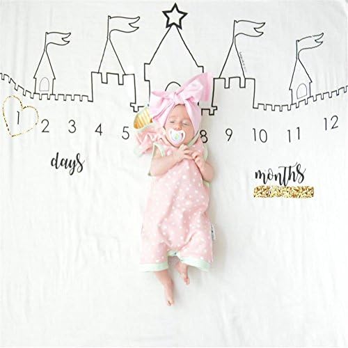 Kiddo Kind Baby Milestone Blanket – 40ⅹ40 inch - Lots of Floral Designs to Choose- Makes Unique Photo Props for Babies - Monthly Photography Background Prop – 2 Free Gift – Hope You Like It (Tower)