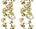 Felice Arts 2 Pack 17 Heads 7.2 Ft/pc Artificial Silk Fake Flowers Autumn Rose Vine Realistic Hanging Silk Rose Plants Wedding Home Party Arch Decor (Champagne)