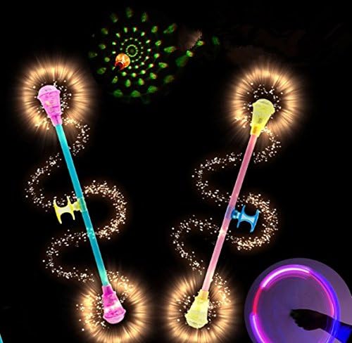 UChic 1PCS Hot Sale Glow Magic Wand Flashing Luminous Toy Rotating Projection Luminous Magic Flash Stick For Kids Gift Color Random
