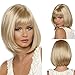 Wigood 12 Inch Short Bob Straight Hair Gold Wigs With Free Wig Cap Daily Party Wig For Womenthumb 4