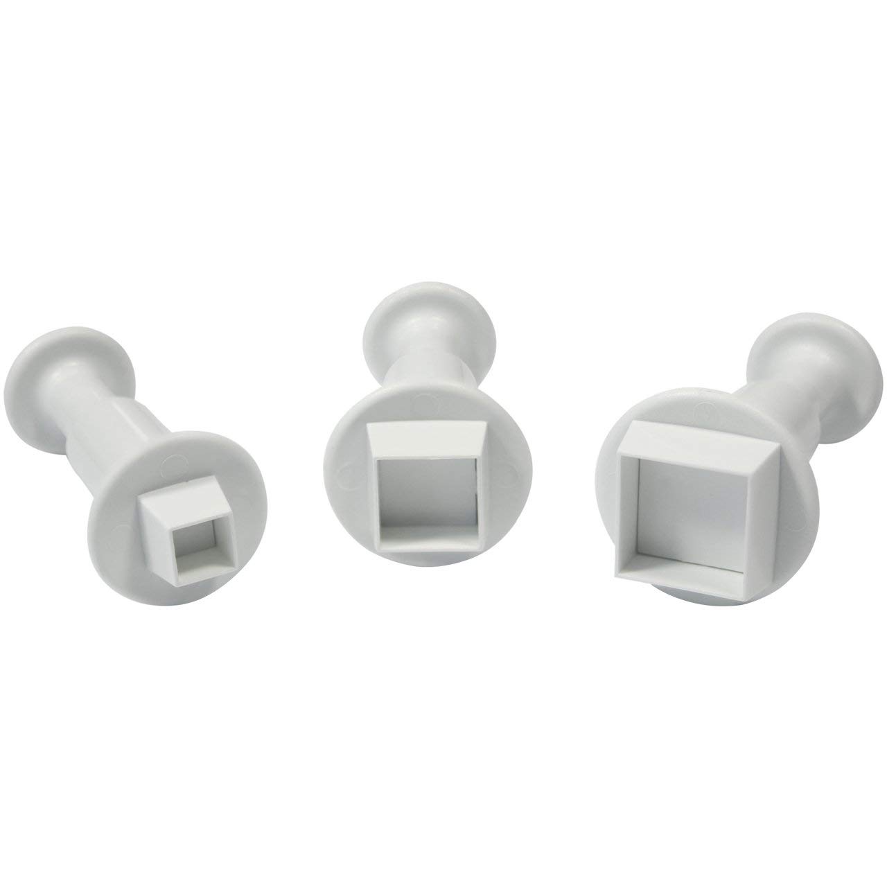 PME MS152 Square Plunger Cutters, Small, Medium, Large Sizes, Set of 3,Transparent