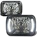 Set of 2Pcs 7X6 Inch Glass Lens Bult-In LED Black Housing Projector Headlight Lamps