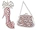 Glittery High Heel & Jeweled Purse Hanging Ornament Set