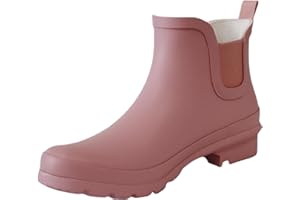 Fubotao Women's Rubber Rain Boots Waterproof And Anti-slipping Rainboots For Women Stylish Light Ankle Rain Shoes-Runs 1 size samller
