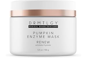 DRMTLGY Pumpkin Enzyme Face Mask with Jojoba Beads. Gentle Exfoliating Pumpkin Facial Mask for Dullness, Uneven Skin Tone, Fine Lines and Wrinkles. 5.5 oz