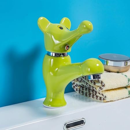 Axwt Ceramic Faucet Color Child Cartoon Lovely Elephant Mickey