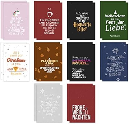 Visual Statements 20er Postkarten Set Liebe Freundschaft Glücksbringer Mit Sprüchen 2 Verschiedene Varianten 20 Verschiedene Hochwertige