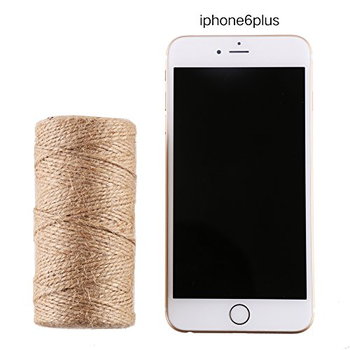 LOKIPA 328 Feet Natural Jute Twine for Arts and Crafts Jute Rope Christmas Gift Packing String for Gardening String Natural Rustic String Gift wrap Twine