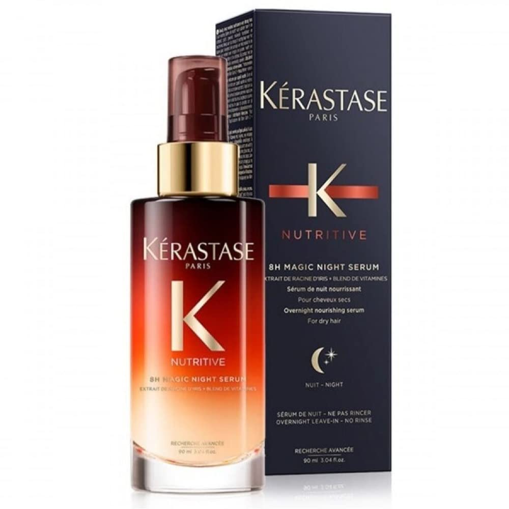 Kerastase Nutritive 8HR Magic Night Hair Serum, 3.04 Fl Oz | Reduces Tangles & Frizz | For All Hair Types | Deeply Conditions | Overnight Beauty Serum