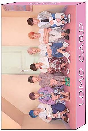 Yuxareen 32 Pcs Kpop BTS New Album"MAP of The Soul : Persona" Same Paragraph LOMO Card Set with 1 Hemp Rope and 5 Wooden Clips HD Postcard Photo Card Hot Gift for Fans(BTS-C)