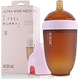 HE OR SHE Silicone Baby Bottle - Anti Colic Bottles - Baby Bottles 8 oz - Squishy Breast Feeding Bottle - Wide Neck Easy to Assemble and Clean with Pink Dust Cover