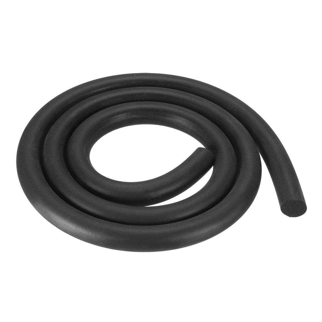 sourcing map Foam Rubber Seal Weather Strip 14mm Diameter 1 Meter Long Black