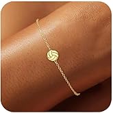 Ascona Dainty Gold Softball/Football/Basketball/Volleyball/Soccer Bracelets for Women Trendy,14K Gold Plated Charm Bracelet With Heart Cute Sport Accessories Jewelry for Friend Team Adjustable Birthday Valentine's Day Gift