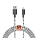Native Union Belt Cable XL - 10ft Ultra-Strong Reinforced [Apple MFi Certified] Lightning to USB Charging Cable with Leather Strap for iPhone/iPad (Zebra)