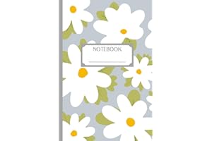 Gray Daisy Grid Notebook : 6" x 9" Graph Paper Journal, 120 Pages: Simple Cute Floral Aesthetic Grid Paper Notebook for Note 