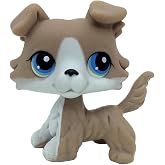 SRJLPS Grey Collie Dog #67 with Magnet Mini Pet Toys Animal Figure