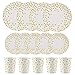 ALINK 150PCS Gold and White Disposable Paper Plates Cups Set, 50 Dinner Plates, 50 Salad/Dessert Plates, 50 9 oz Cups for Birthday Party, Wedding, Thanksgiving, Christmas, Bridal/Baby Shower Holiday