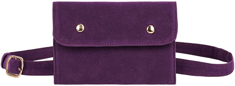 FitfulVan Clearance! Hot sale! Bags, Fashion Women Pure Color Square Flock Messenger Bag Chest Bag Waist Bag (Purple)