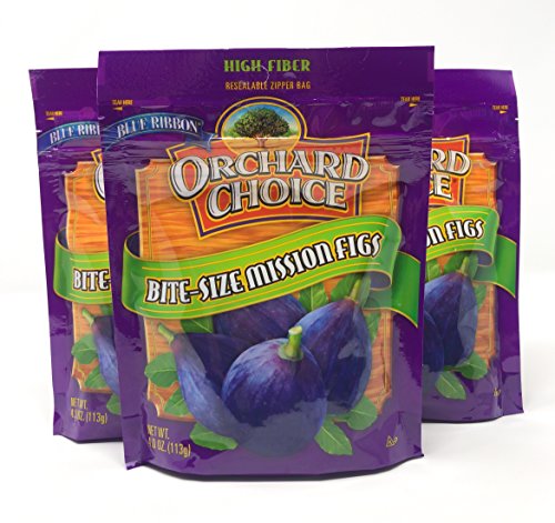 Blue Ribbon Orchard Choice Bite-Size Mission Figs, 4.0 Ounce Bags (3-Pack)