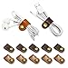 FIBOUND 10pcs Earphone Winder Leather Cable Straps,Cable Ties Leather Cord Organizer,USB Cable Clips,Earphone Winder with Leather Handmade