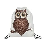 InterestPrint Drawstring Backpack Bag Funny Owl