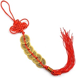 YPY 2 Pack Chinese Feng Shui Coins Set & Lucky Charm Ancient I Ching Coins for Prosperity Protection Good Fortune Wealth and Successes (2, Strip Ornaments)