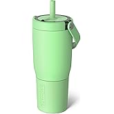 BrüMate Resa 25oz 100% Leakproof Travel Tumbler with Handle & Straw | Flexible SoftSip Straw | Silicone Sleeve for Durability | Stainless Steel | Cup Holder & Travel Friendly Water Bottle | (Kiwi)