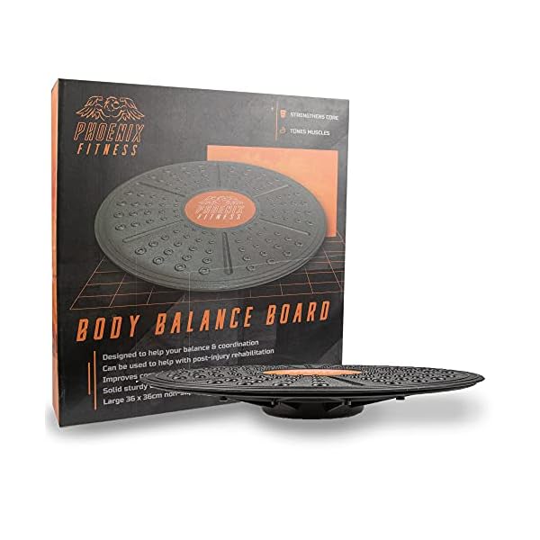 Phoenix-Fitness-Body-Balance-Board-Non-Slip-Round-Wobble-Board-36cm-Training-Balance-Board-Perfect-for-Core-Strength-Balance-Rehabilitation-Stability-Physio-Therapy-and-Coordination Phoenix Fitness Body Balance Board - Non-Slip Round Wobble Board - 36cm Training Balance Board Perfect for Core Strength…
