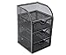 PAG Office Supplies Desktop Organizers and Accessories Storage Caddy with Drawer Mesh Pencil Holder Set for Women Girls, Black