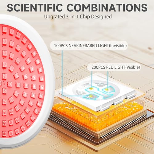 Red Light Therapy Lamp for Face, 100LEDs Red Light, 600nm & 850nm Infrared Light Lamp with 10/30/45 Timers, 360° Gooseneck Adjustment Led Light Therapy Lamp for Body/Back/Leg