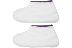 Beaupretty 1pair Waxed Feet Booties Paraffin Wax Warming Foot Cover Footmuff Moisturizing Feet Socks Foot Spa Liners Holsters Spa Feet Cover Piguet Fluff White Dedicated