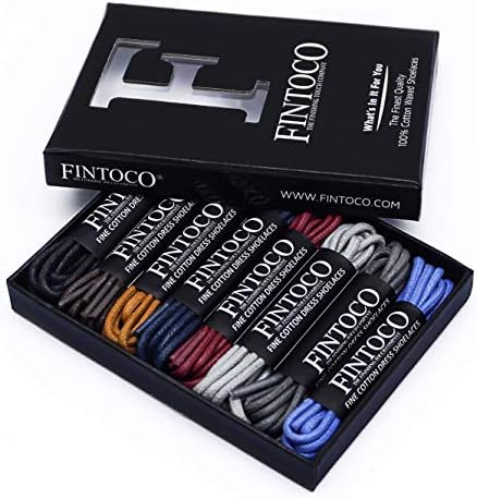 8 Pairs of Round Waxed Dress Shoelaces (Classic, Pastel, and Neon Boxsets in 30" or 34")