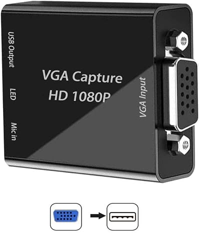 ABUNRO VGA HD Capture Card HD 1080p USB 2.0 Grabber for Streaming Record Live