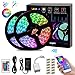 Battery Powered Led Strip Lights 32.8ft, 2x16.4ft USB/Battery Operated RGB LED Lights Birthday Christmas Gift with Remote for TV Backlight, Bedroom, Camping