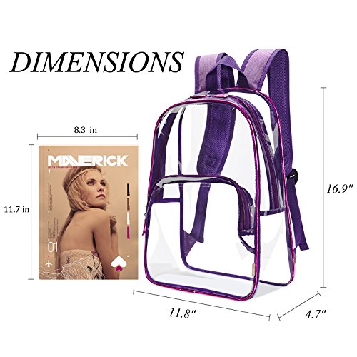 NiceEbag 6 In 1 Clear Backpack With Cosmetic Bag Set Makeup Pouch