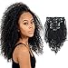 Sassina Real Thick Clip in Human Hair Extensions Kinky Curly Style 3B 3C Natural Color For African Americans Afro Kinky Curly Clip on 7Pcs-lot 120Grams-set, KC 14 Inch