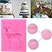 AT27clekca Cake Mould Baking Accessories Christmas Deer Silicone Mold Fondant Cake Chocolate Cookie Decorating Mould
